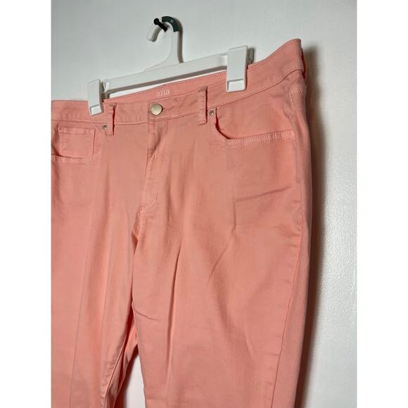 Ana Orange Preppy Pants Womens Size 16 Skinny Leg Ankle Peach Khakis Trousers - Picture 4 of 12